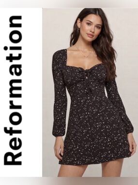 Reformation Valentine Galactic star print dress- size 6